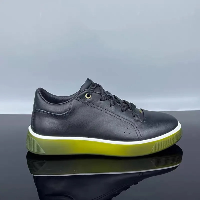 Fashion Genuine Leather Men Sneakers Breathable Comfort Classic Casual Shoes Mens Outdoor Walking Shoes Couple Footwear