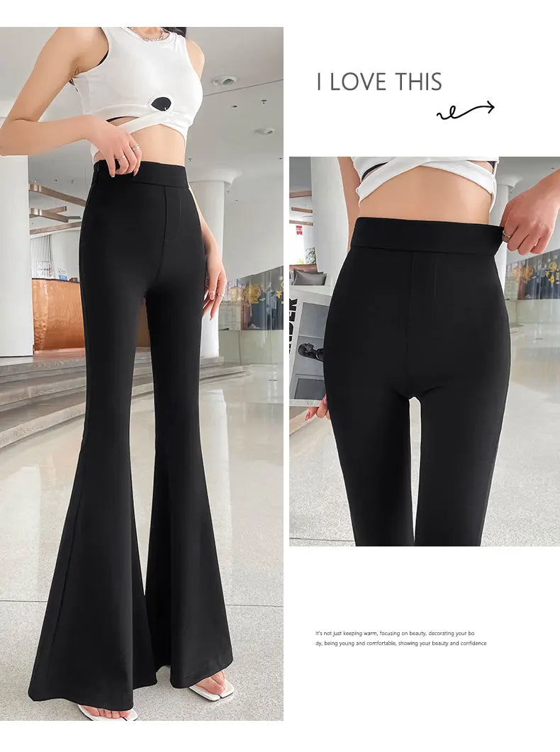 Bla Slimming High Waist Wide Leg Pants Women's Summer Thin Extended Tall Micro Flared Casual Drapey Commute Sle Trousers