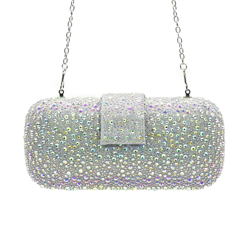 New Italian Shoe and Bag 2025 High Quality Luxury Full Diamond Italian Shoes and Bags Matching Set Decorated with Rhinestone
