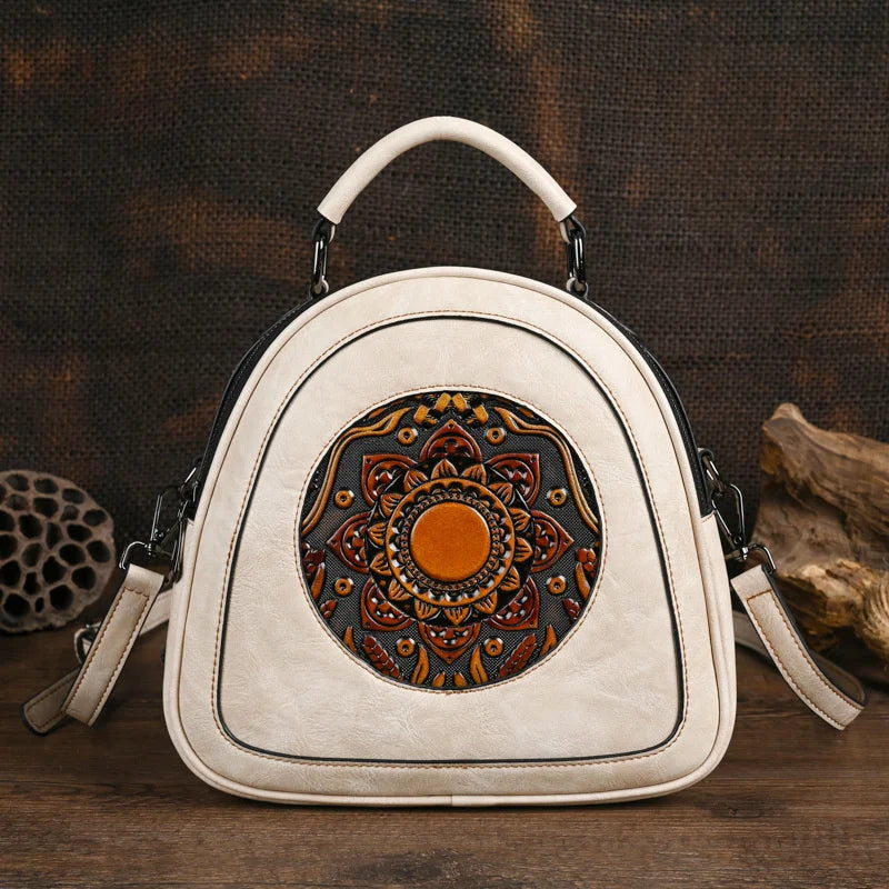 MOTAORA Vintage Handmade Women's Bag 2025 New Embossed Leather Female Bags For Women Luxury Handbags Ladies Shoulder Bags Bolsas