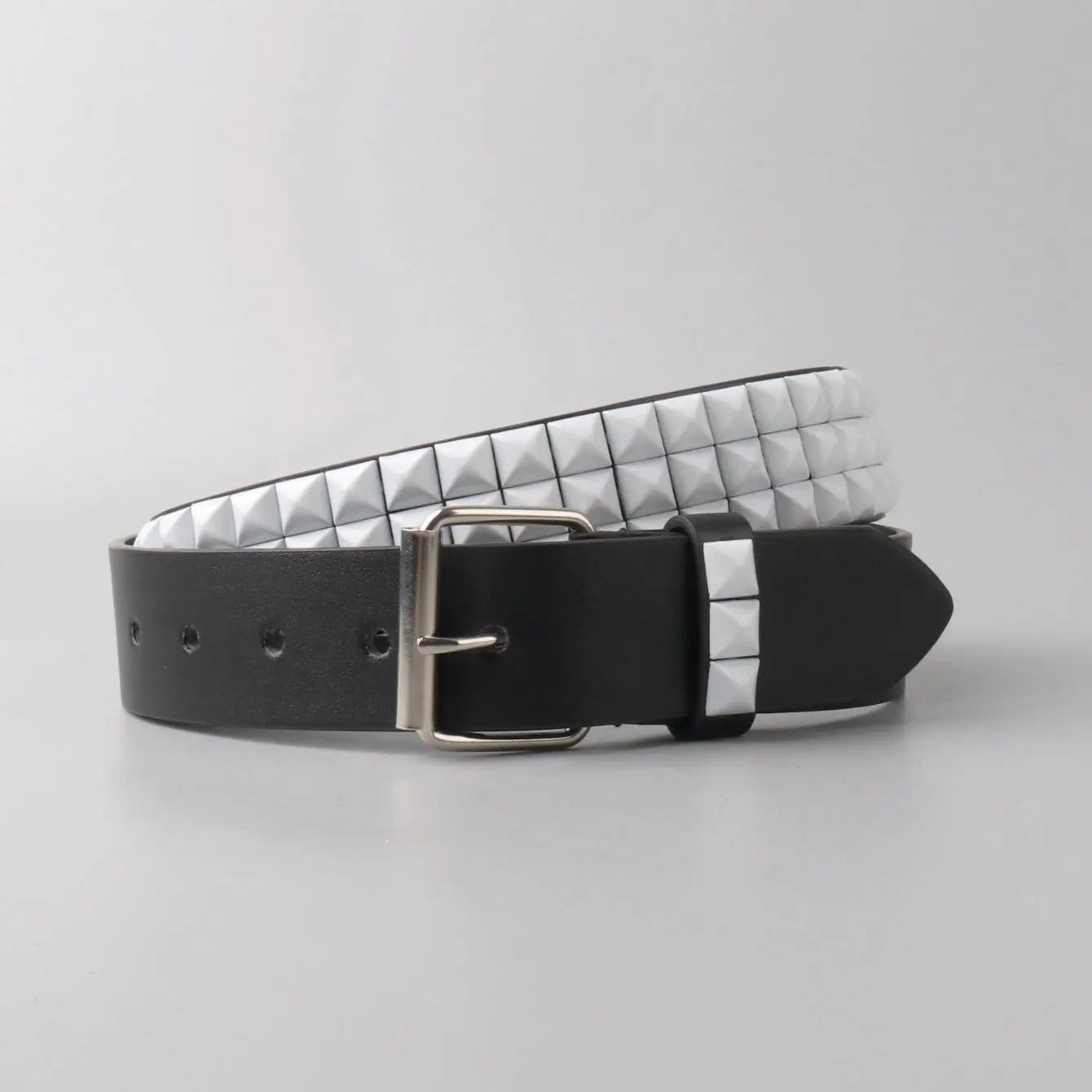 Fashion men's metal pin buckle PU riveted belt