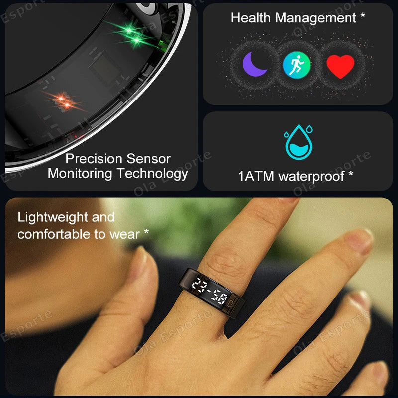 New R11 For xiaomi Smart Ring Men Women LED Display Screen Heart Rate Blood Oxygen Monitor Waterproof Multi Sports Modes rings