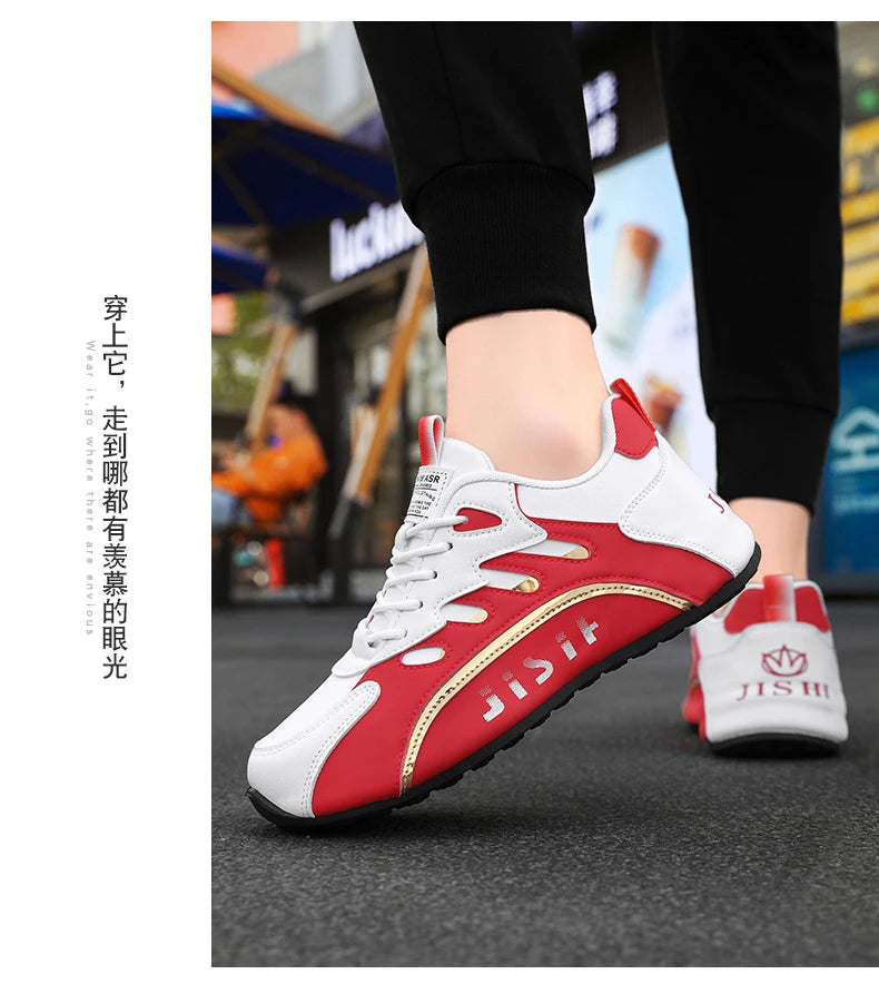 Luxury Men's Sneakers High Quality Leather Casual Shoes for Men Fashion All-match Sport Shoes Platform Comfor Men Running Shoes
