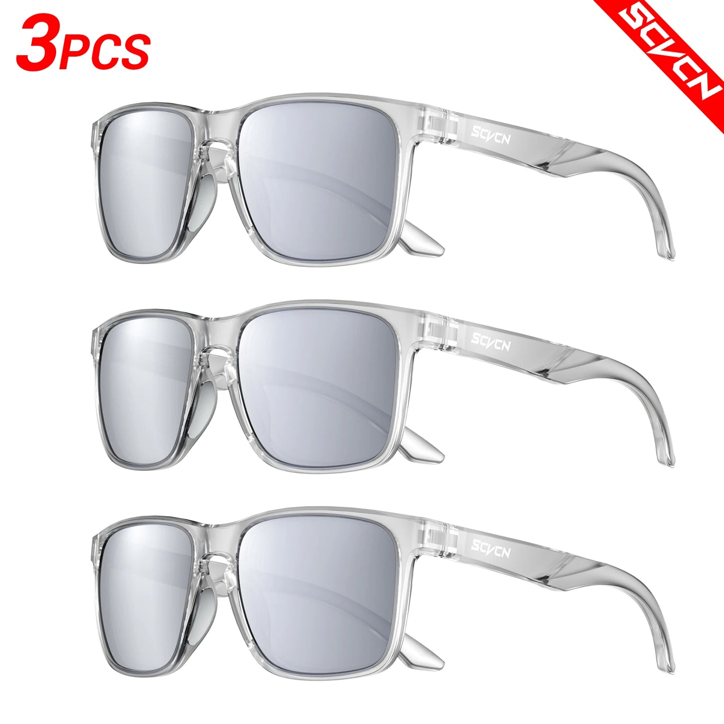 SCVCN New Outdoor Cycling Polarized Sunglasses Men Women Sports MTB Bike Eyewear Road Bicycle Glasses UV400 Goggles 3Packs