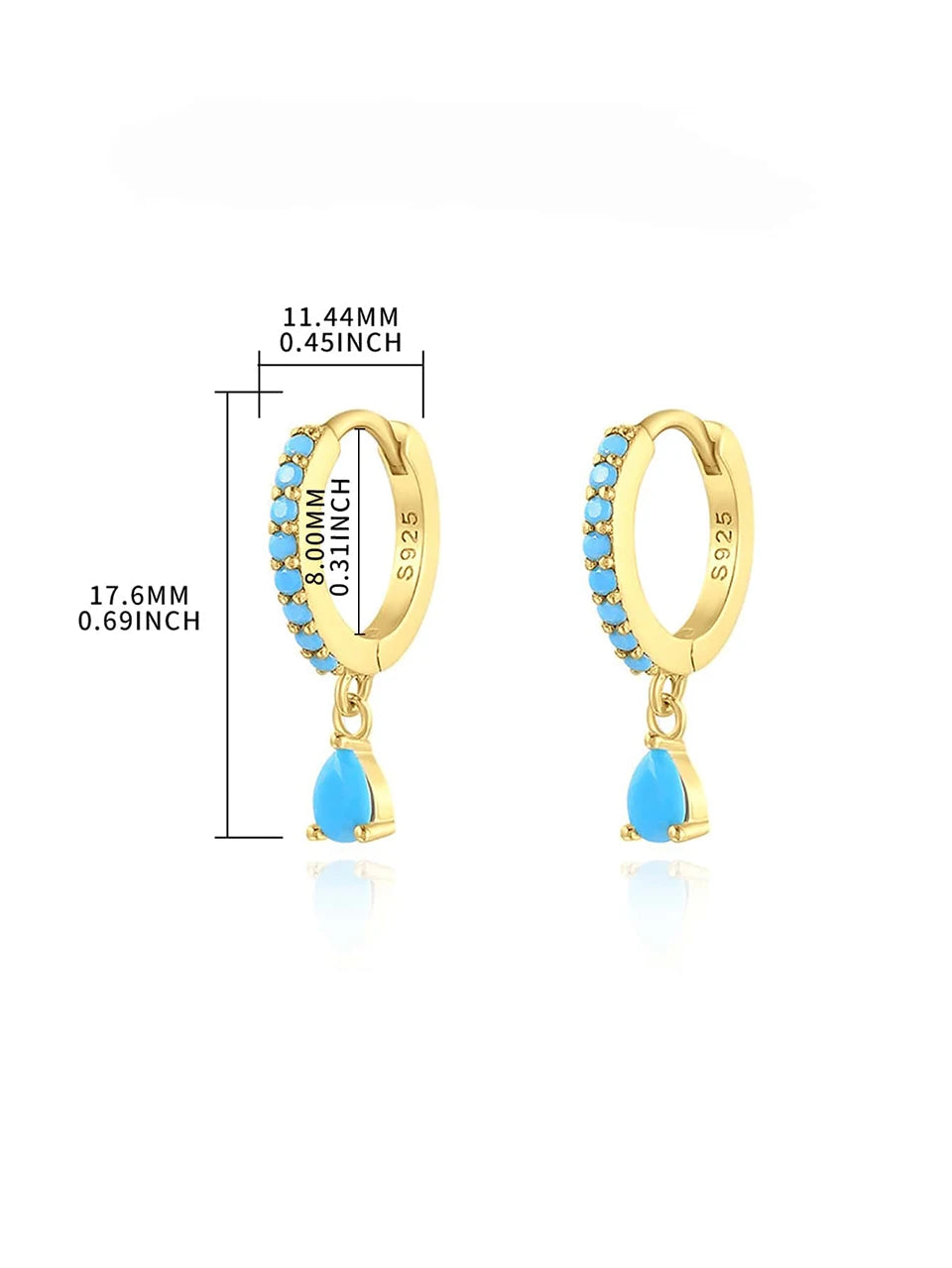 GRA 18K Gold Zircon Water Droplets Hoop Earrings for Women Real 925 Sterling Silver Original High Quality Party Fine Jewelry