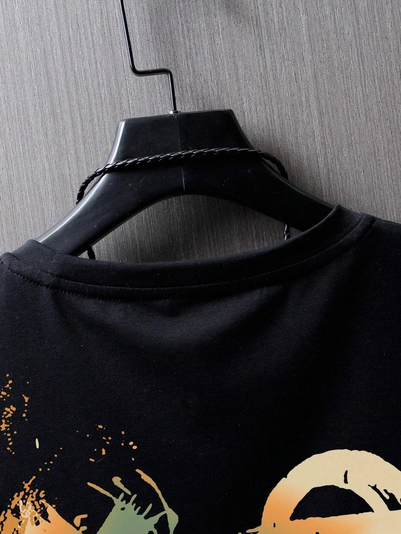 Men's 100% Cotton Oversized Smiling Face Printed Short Sleeve T-Shirt