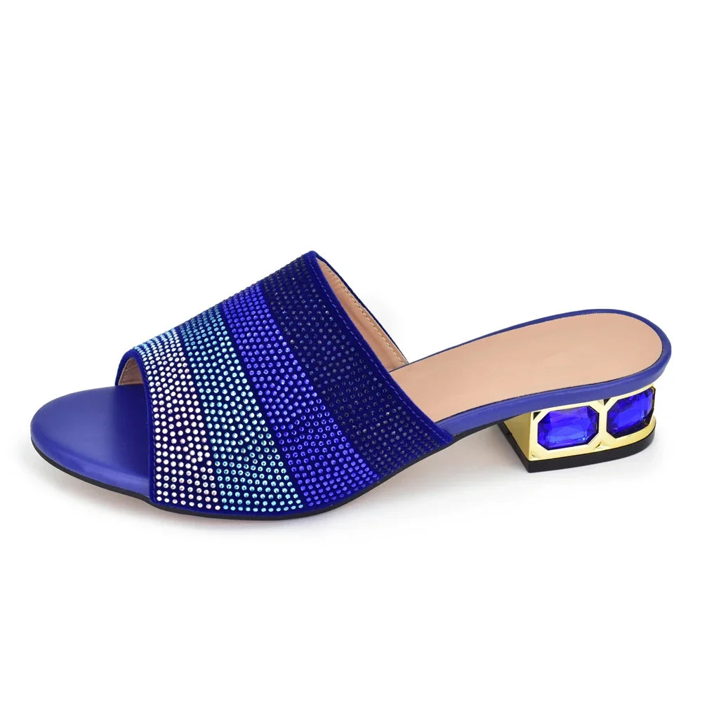 2025 New Classic Design Sandals Italian Style Lady Shoes Low Heel Summer Mules Comfy Sandals Wedding Shoes Bride Party Pumps