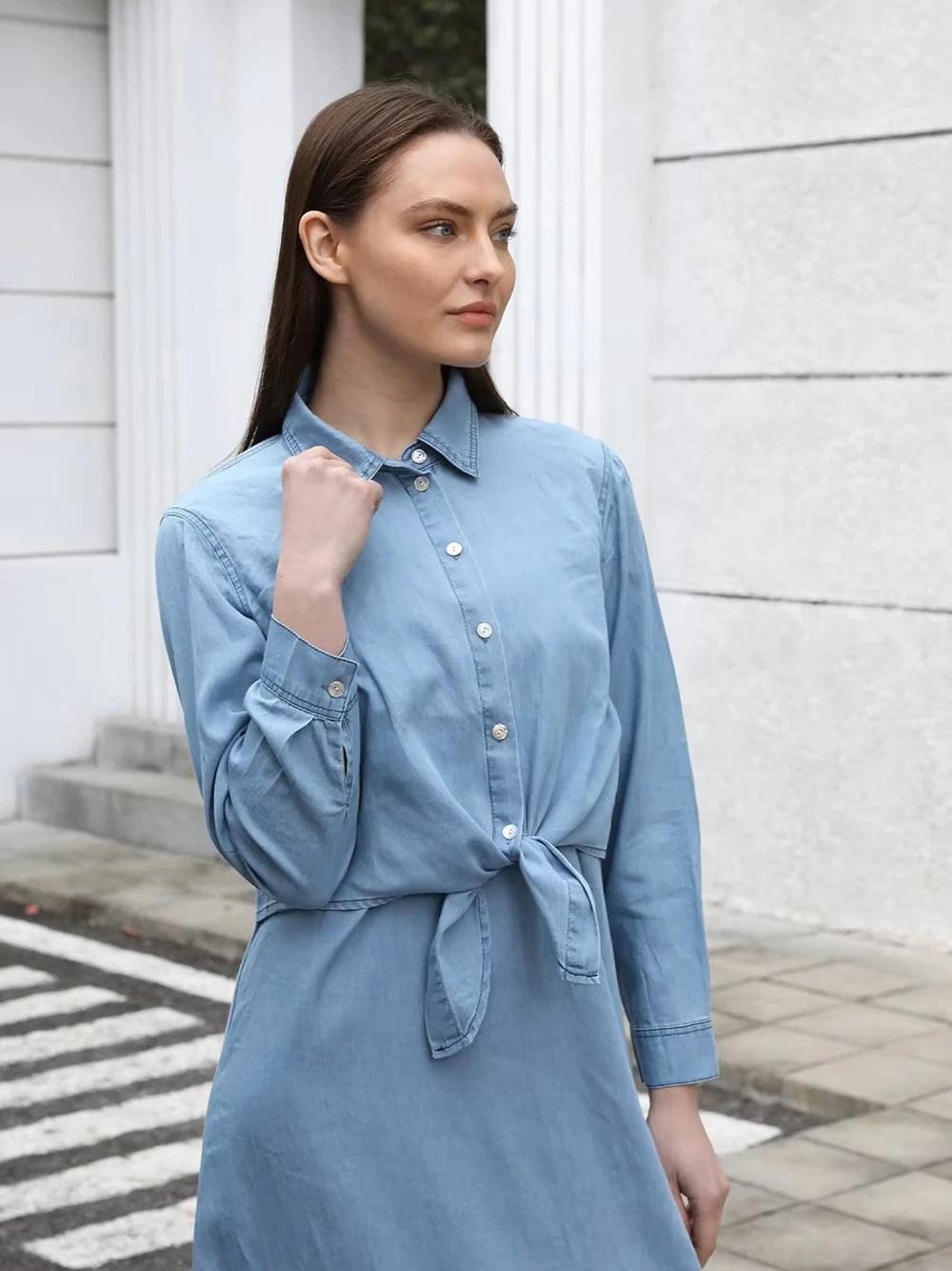 Denim Wrap Blouse & Slip Dress AP SS25 Women Lightweight