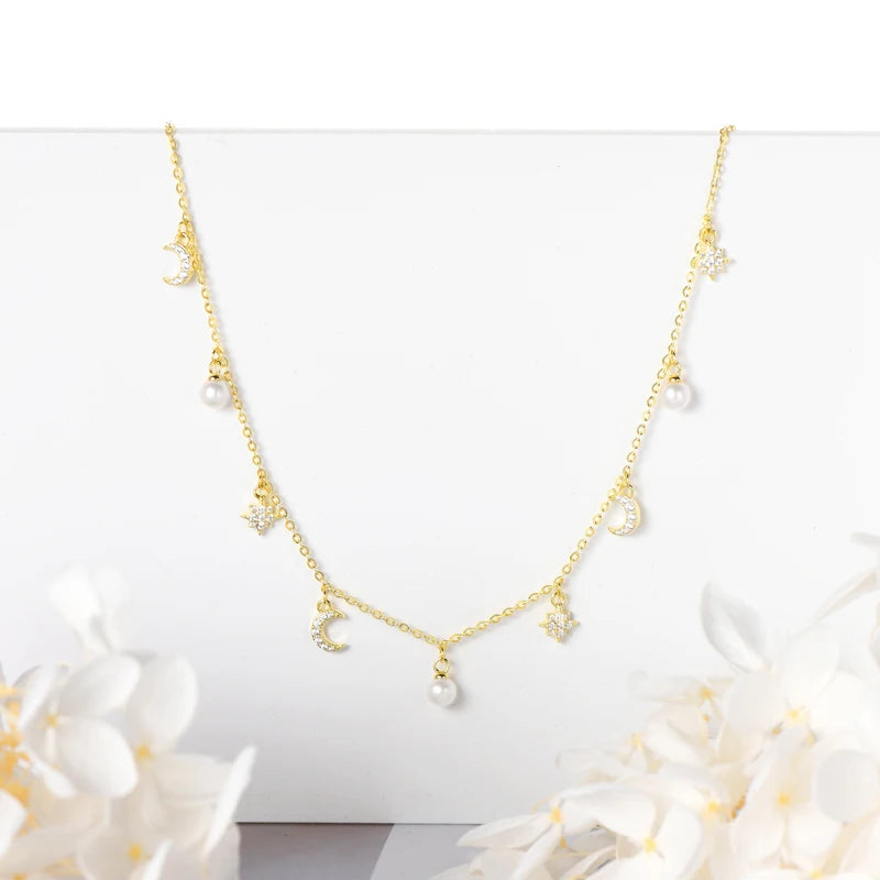 Lnngy Baroque Pearl Pendant Necklace S925 Sterling Silver Natural White Freshwater Pearl Necklace For Ladies Grace Jewelry Gift