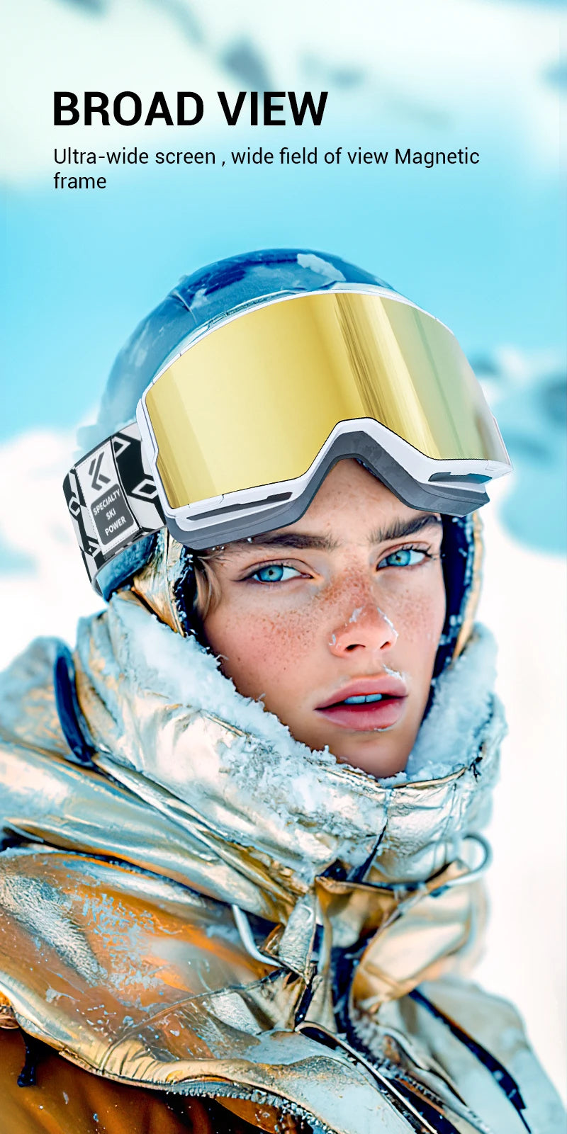KAPVOE Men Women Double Layers Anti-Fog Ski Goggles Snowmobile Eyewear Outdoor Sport Snow Snowboard Glasses Magnetic Lenses New