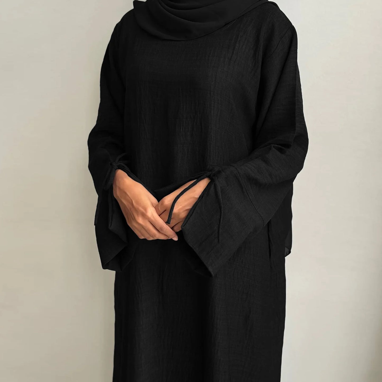 Loose Closed Abaya Dress New Women Pullover Muslim Dress Slit Cuffs Casual Hijabi Outwear Dubai Islamic Arab Clothing Ramadan