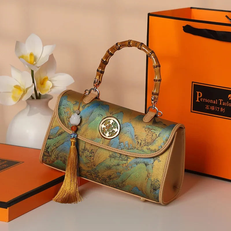 1PCS Chinese style Women's Bag New Light Luxury Atmospheric High-end Handbag Large Capacity Single-Shoulder Crossbody Bag