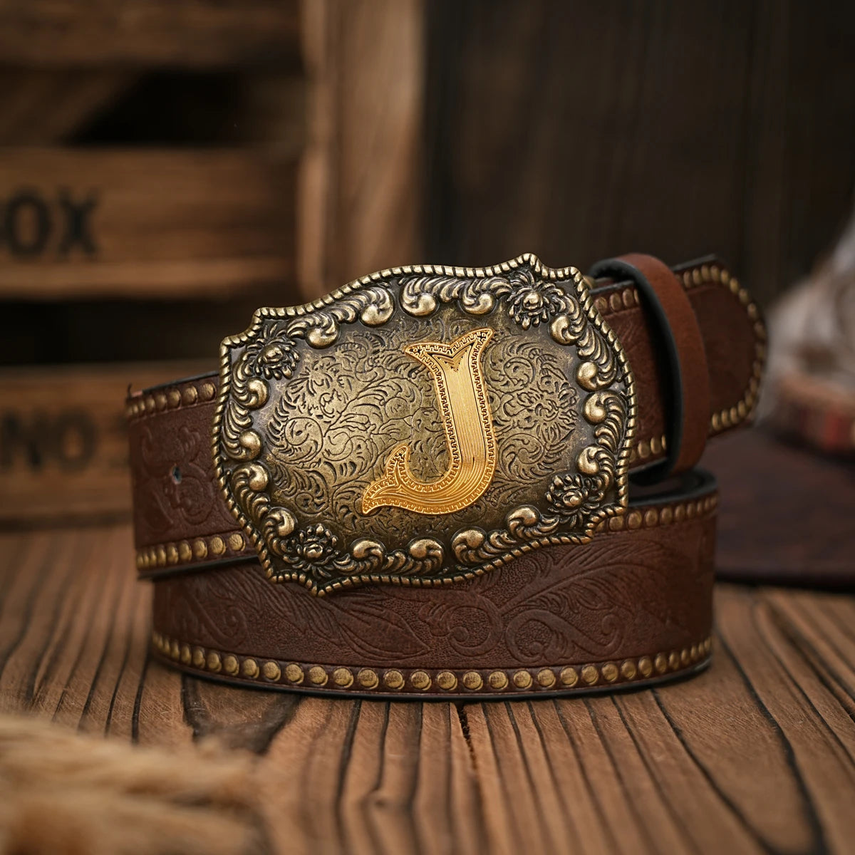 Vintage style PU Leather Western Denim Belt Classic Letter buckle - 3.8 cm wide, durable and stylish for men and women - perfect