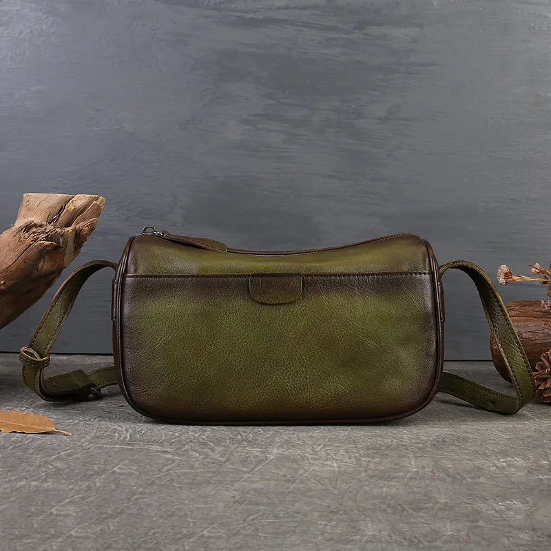 MOTAORA New Handmade Small Cowhide Shoulder Pillow Bag Women Genuine Leather Handbag Purse Retro Genuine Leather Crossbody Bags