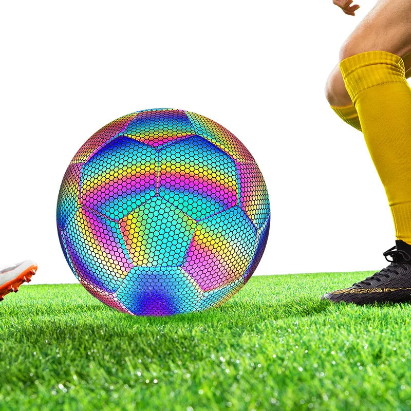 Soccer Reflective Football Luminous Ball Night Outdoor Sports Glowing Standard Soccer Size 5 4 for Boys, Kids Training Football