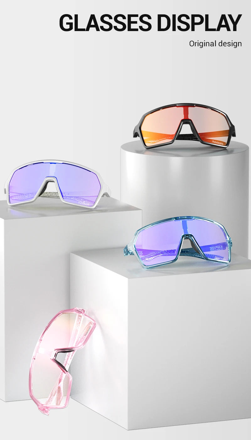 Kapvoe Photochromic Cycling Glasses Baseball Sunglasses UV400 MTB Mountain Bike Transition Bicycle for Women Sports Eyewear