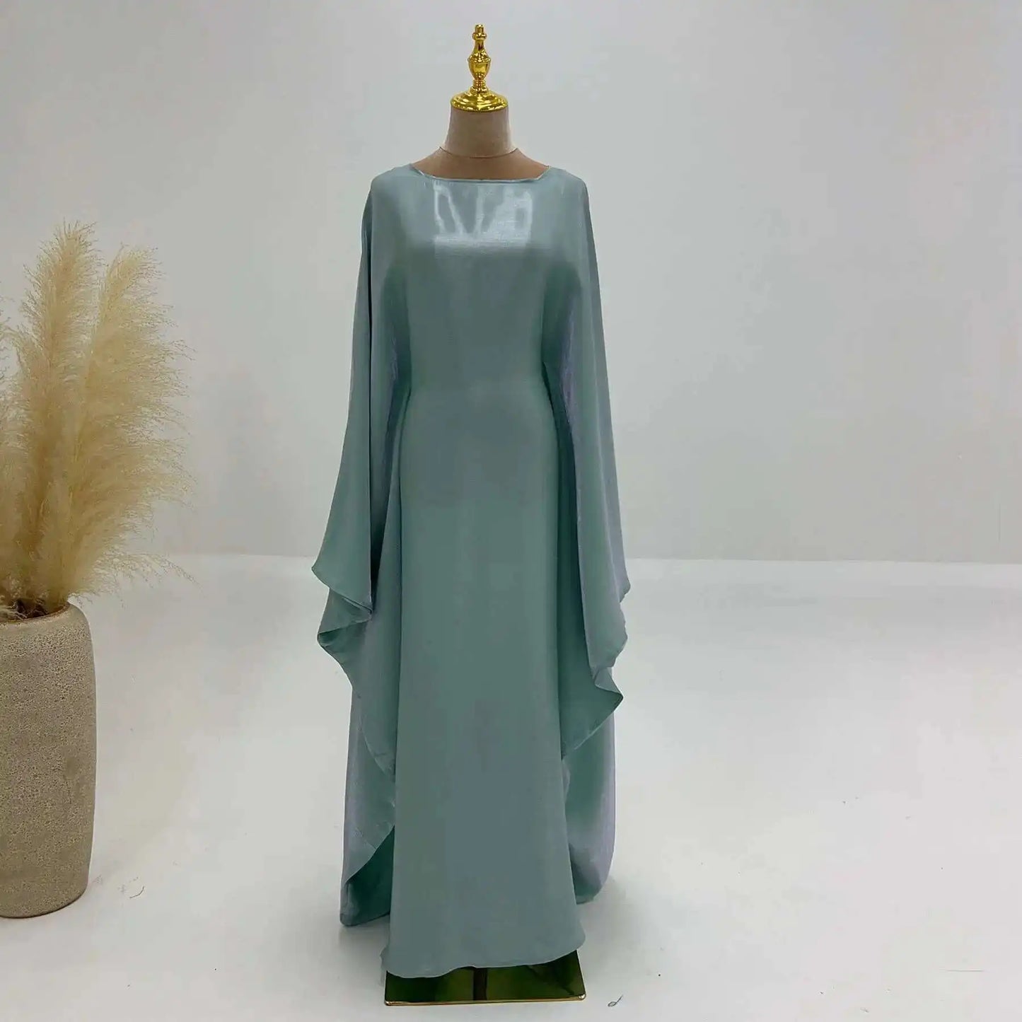 LANMREM Elegant Party Long Dress Women Many Colors Fashion Round Neck Batwing Sleeves Loose Dresses Fashion New Clothing 32C1950