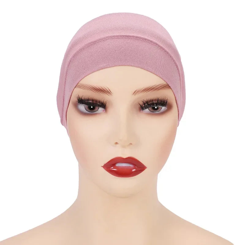 Cotton Muslim Underscarf Inner Tube Cap Islamic Eid Prayer Hijab Bottom Hat Headwear Arab Women Wrap Headscarf Turban