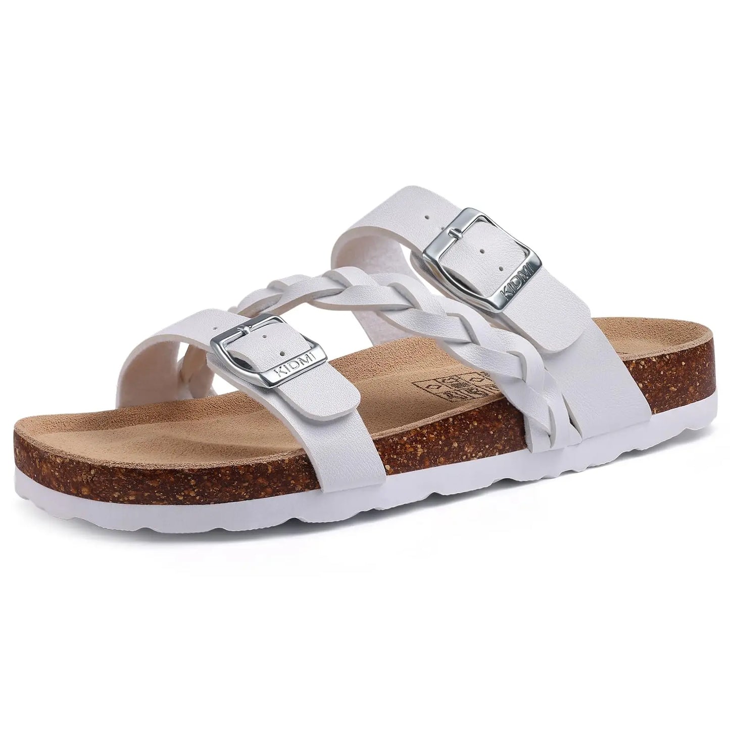 Gacimy Women's Summer Cork Sandals Comfortable Cork Footbed Slippers With Adjustable Buckle High Quality Fashion Brand Slides