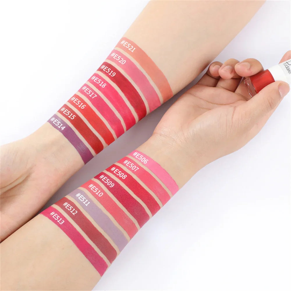 1PC Sexy Pink Women's Lipstick 16 Colors Lasting Waterproof Liquid Pencil Matte Liquid Lipsticks Makeups Non-Stick Cup Lip Gloss