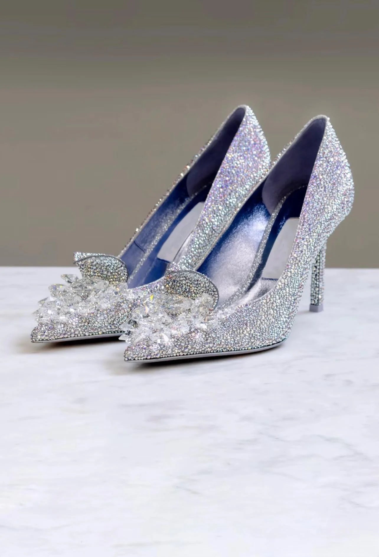 2025 New Spring And Autumn Bridal Wedding Shoes Rhine-shaped High Heels Female Stiletto Crystal Pumps