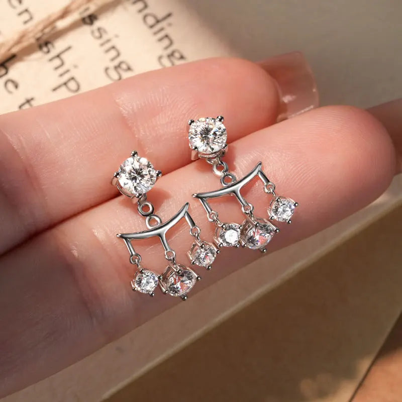 Lnngy Certified GRA 5mm 0.5ct Moissanite Earrings For Women 925 Sterling Silver Stud Earring Sparkling Korean Wedding Jewelry