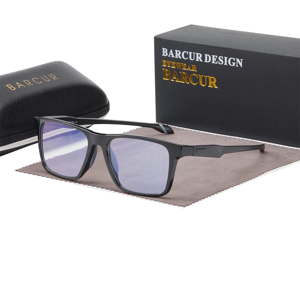 BARCUR Men Anti Blue Light Glasses Fashion Personality TR-90 Secondary Footnotes Goggles Woman Reading Glasses Accessories