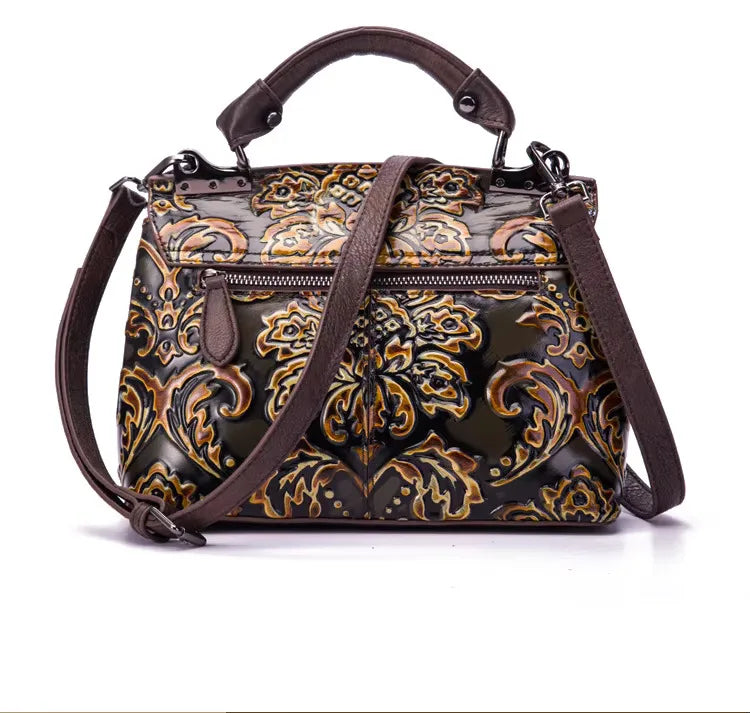 MOTAORA Womens Genuine Leather Luxury Handbag Handmade Embossed Vintage Shoulder Crossbody Bag New Arrival