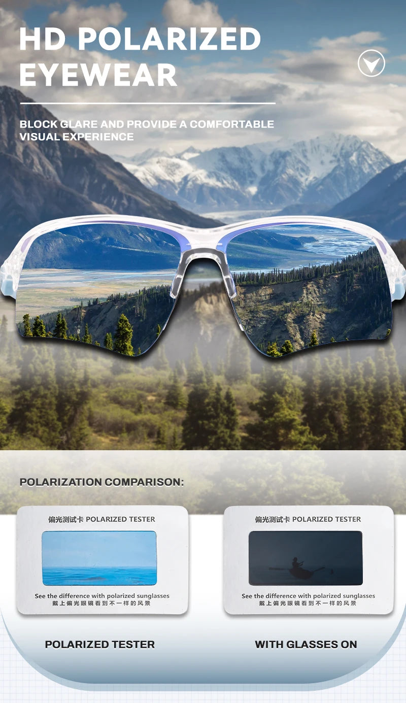Kapvoe Men Outdoor Polarized Sunglasses Bicycle Cycling Glasses MTB Driving Bike Eyewear Women Sports Running UV400 Goggles New