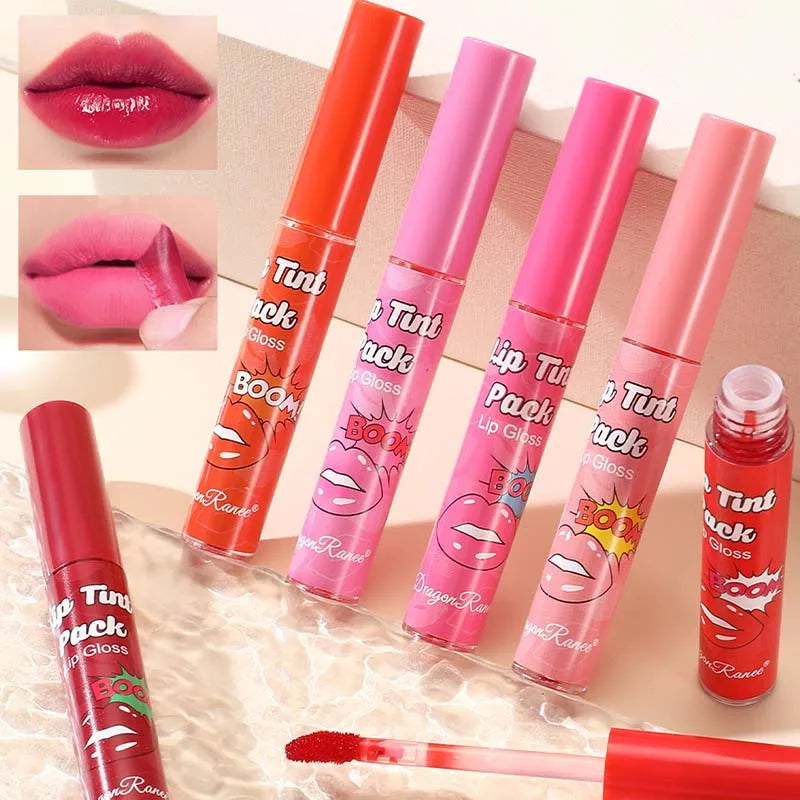 Peel Off Rose Red Lip gloss Lip Outline Contour Tattoo Lip Stain Waterproof Transfer Resistant Tear Off Peel Off Lipstick Makeup
