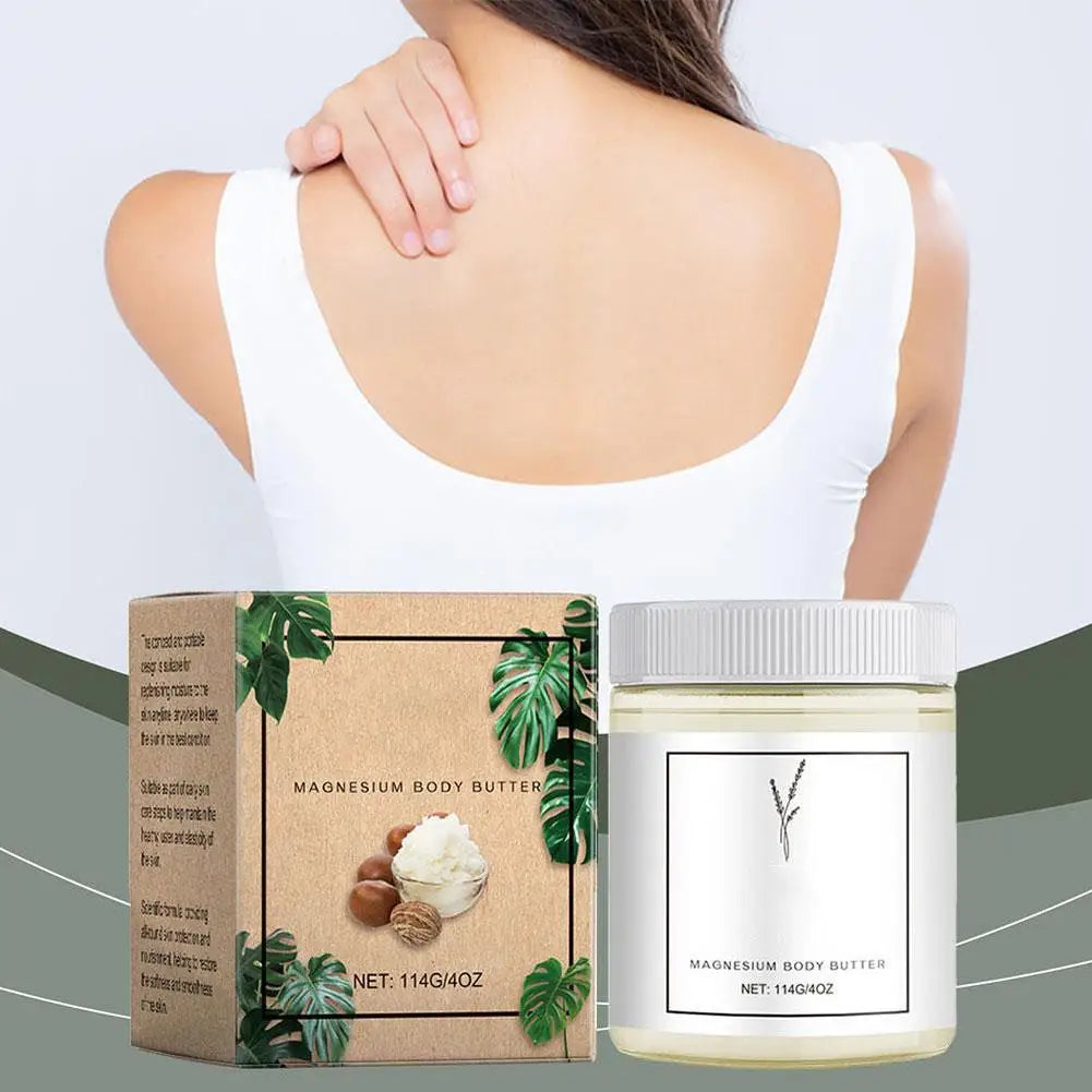 Natural Magnesium Cream For Neuropathy, Magnesium Body Butter Deeply Moisturizes Skin, Soft Smooth Magnesium Lotion Leg Cream