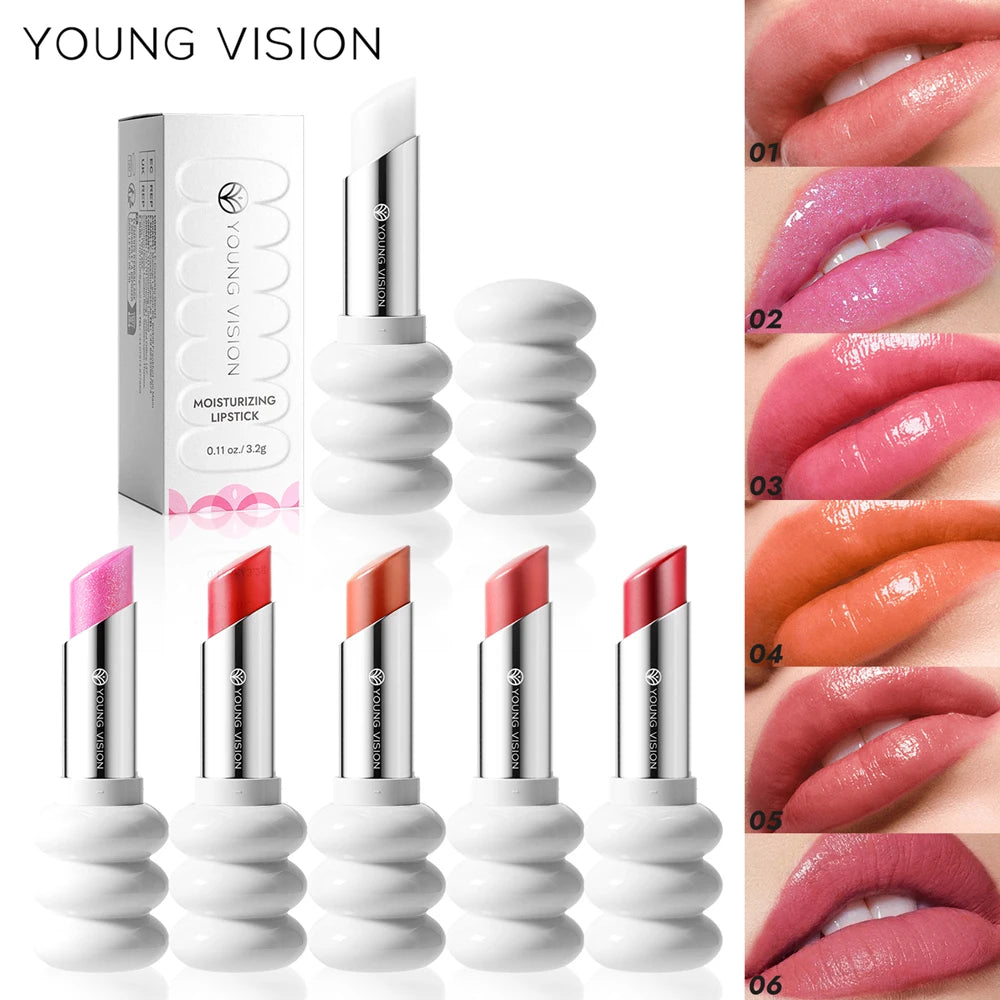 YOUNG VISION 6 Colors Fine Shimmer Nourishing Light Lipstick Long Lasting Colors Easy to Apply Lip Moisturizing Lipstick