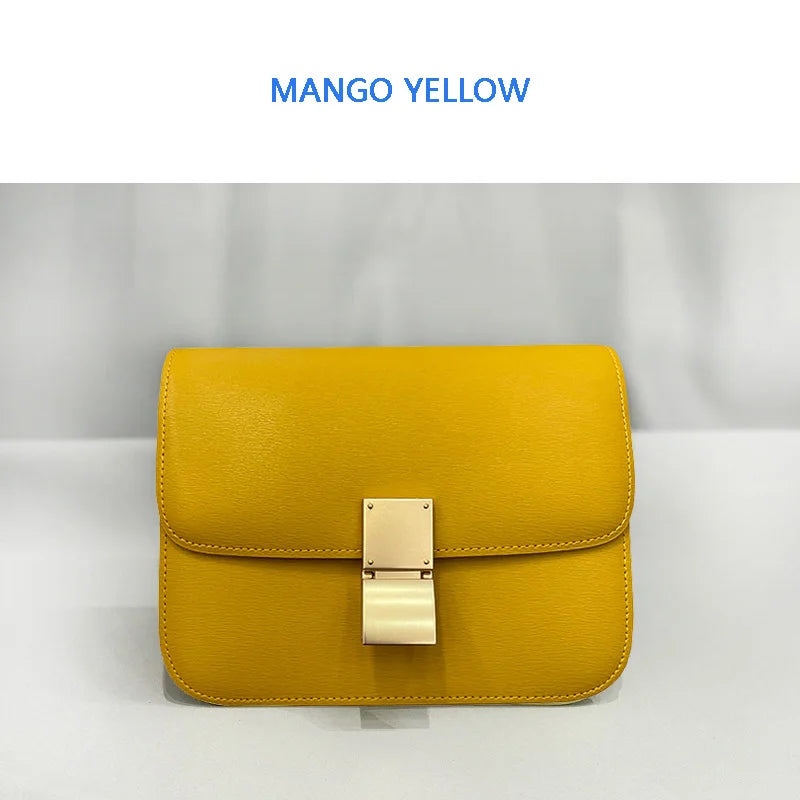 Women Shoulder Bag Female Split Leather Ins Vintage Messenger Lady Small Square Palm Texture Printing Box Flap Underarm Bag 2022