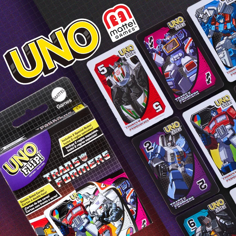 Authentic Mattel Uno Card Flip Card Upgrade Double Sided Play Casual Party Desktop Game Multiplayer Uno Game