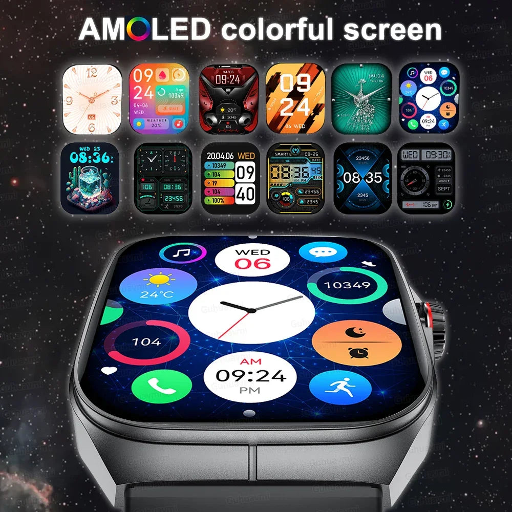 Smartwatch Men Women NFC AMOLED Screen Always Show Time Clock Bluetooth Call IP68 Waterproof Smart Watch Sport Fitness Bracelet