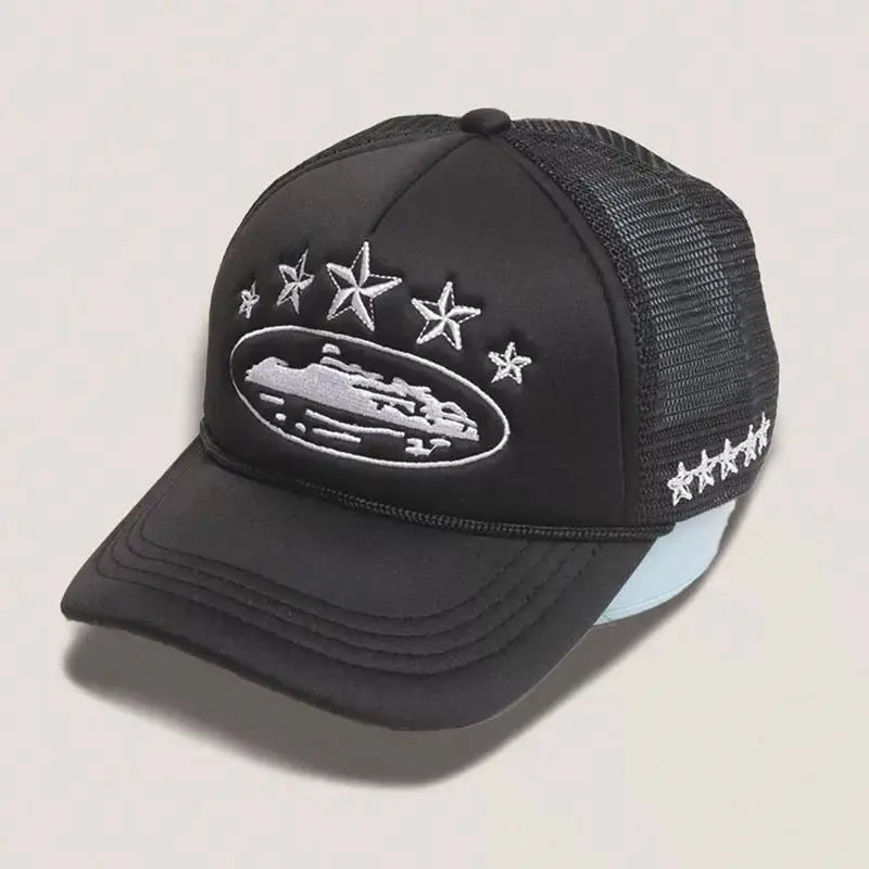 Unisex CRTZ Men Women Cap Pentagram Embroidery Baseball Net Caps Spring Summer Outdoor Adjustable Casual Hats Sunscreen Hat
