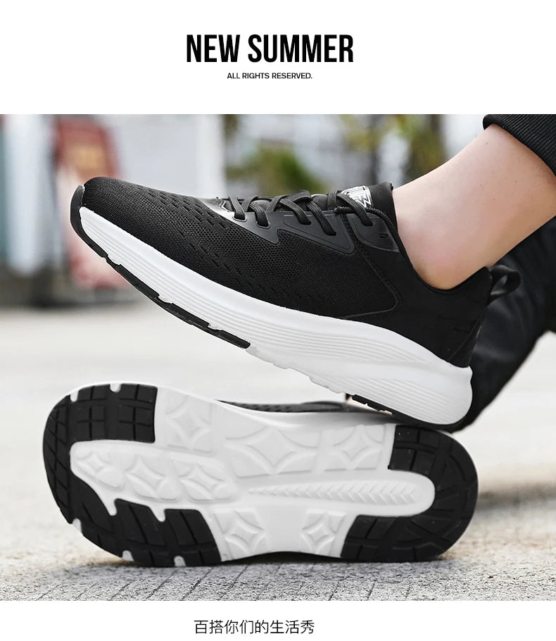 Couples breathable mesh casual sports shoes summer new non-slip outdoor running shoes plus size light men and women's sneakers