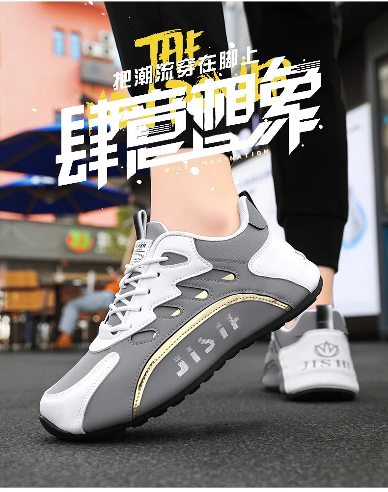 Luxury Men's Sneakers High Quality Leather Casual Shoes for Men Fashion All-match Sport Shoes Platform Comfor Men Running Shoes