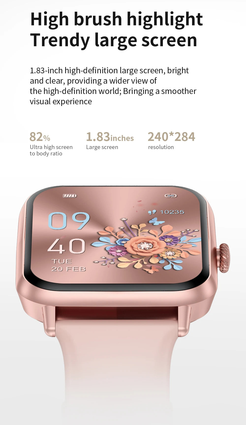 LIGE Fashion 1.83”HD Women Smart Watch Sports Fitness Watch Health Monitoring Digital Men Waterproof Smartwatch Ladies Bracelet