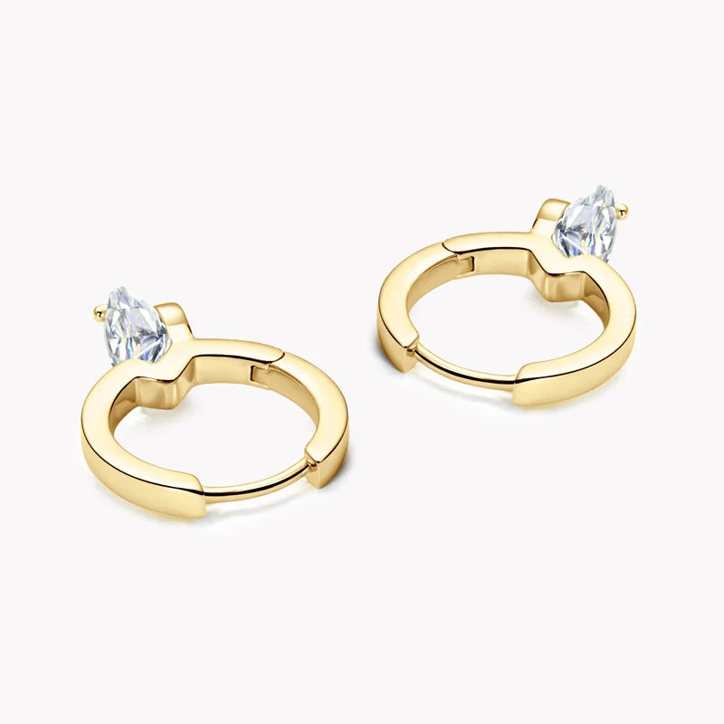 Solitaire 1ct D Moissanite Earrings for Women 2023 Diamond Sterling Silver Hoop Earrings 925 Drop Earrings Girls 14k Gold Plated
