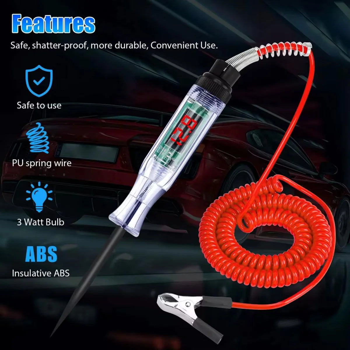1pc Voltage Circuit Test Pen 6v 12v 24v 48v Automotive Spring Wire Diagnostic Probe Test Pen Measuring Pen Repair Tool