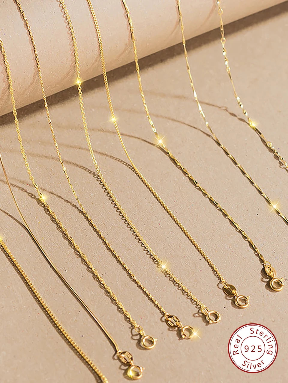 GRA 18K Gold Minimalist Box Snake Chain Necklace for Women Gift 40cm 45cm Choker Real 925 Sterling Silver Fashion Fine Jewelry