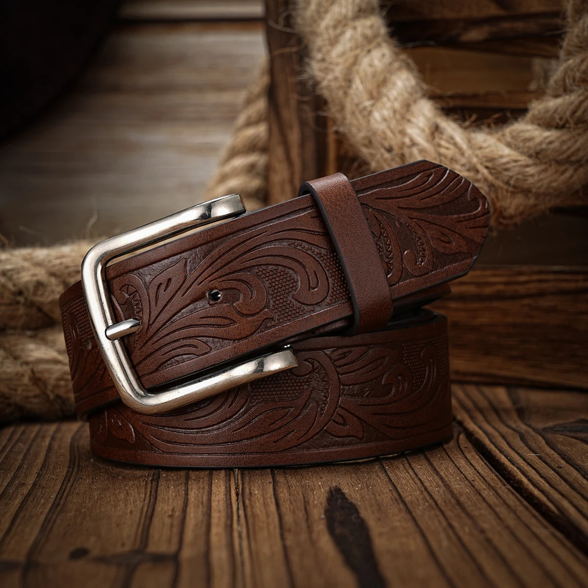 Fashionable Men Western Style PU Belt