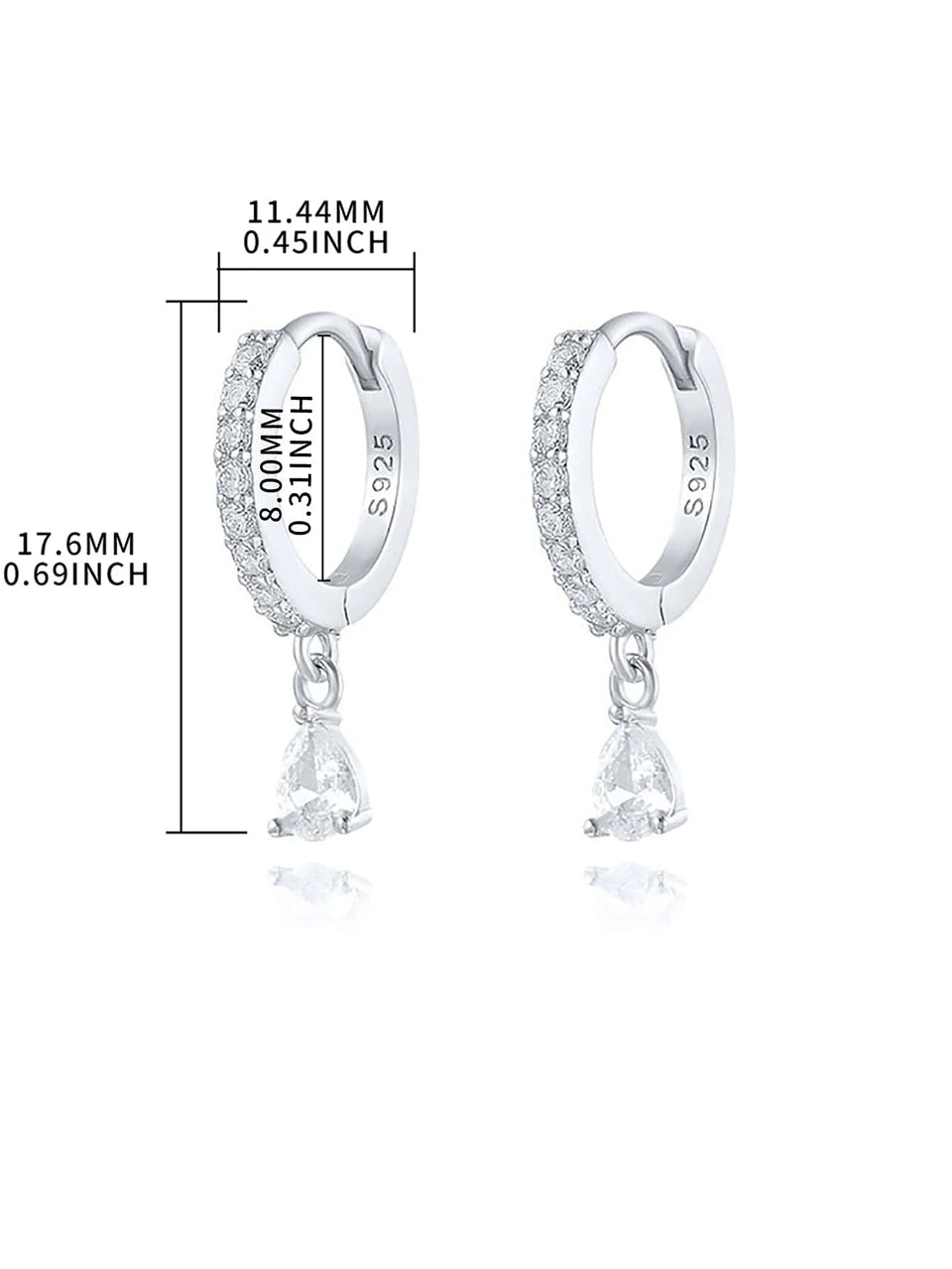 GRA 18K Gold Zircon Water Droplets Hoop Earrings for Women Real 925 Sterling Silver Original High Quality Party Fine Jewelry