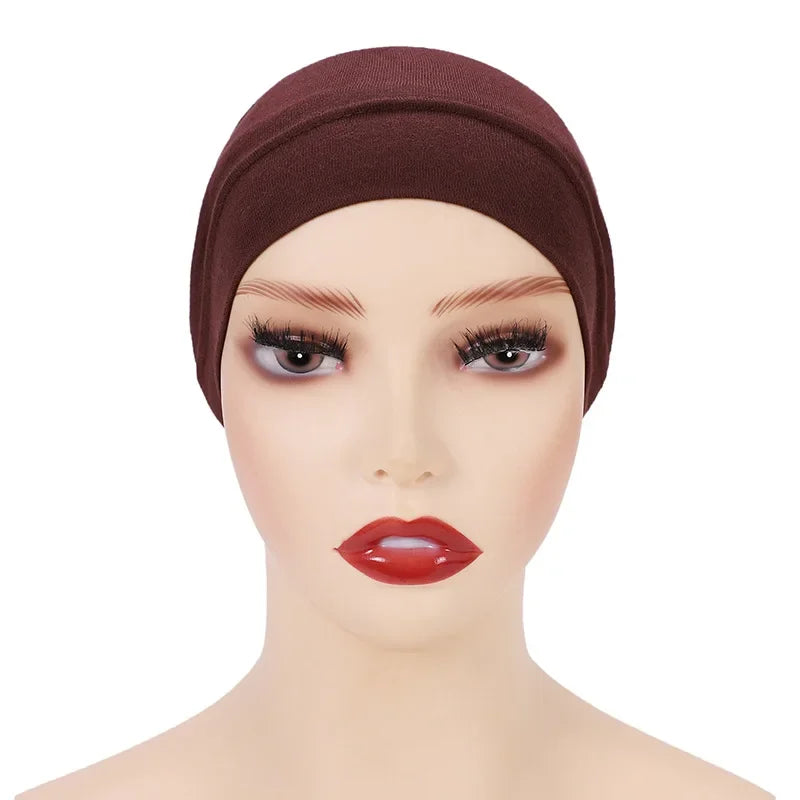 Cotton Muslim Underscarf Inner Tube Cap Islamic Eid Prayer Hijab Bottom Hat Headwear Arab Women Wrap Headscarf Turban