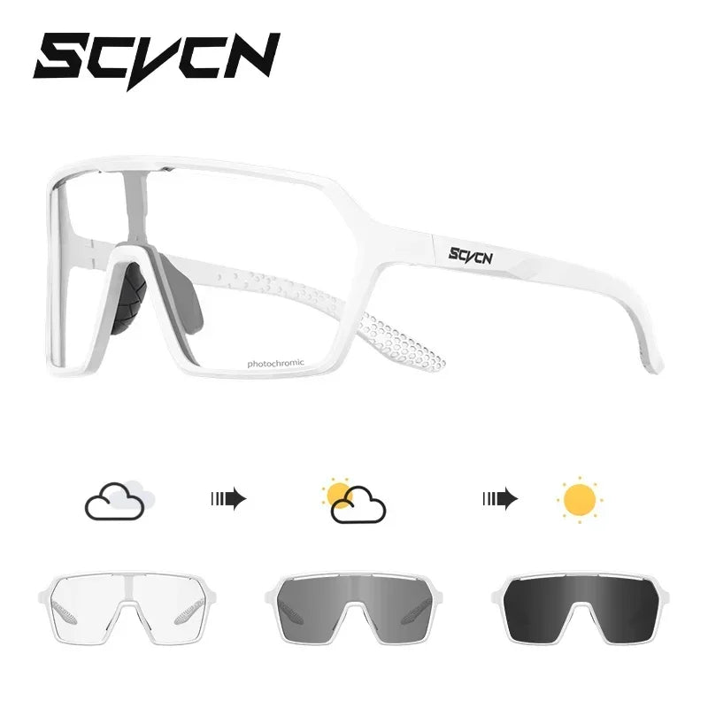 SCVCN Photochromic Sunglasses for Men Cycling Glasses UV400n Women Driving Glasses MTB Road Bike Sport Eyewear Running