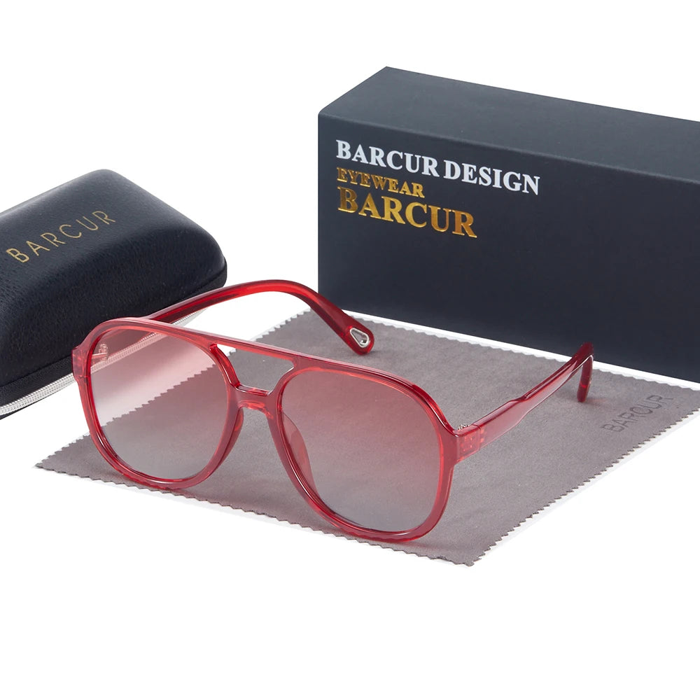 BARCUR Classic Retro Polarized Sunglasses for Women's 70s Square Fashion Sunglasses for Men's Comfortable Driving Hiking Sports