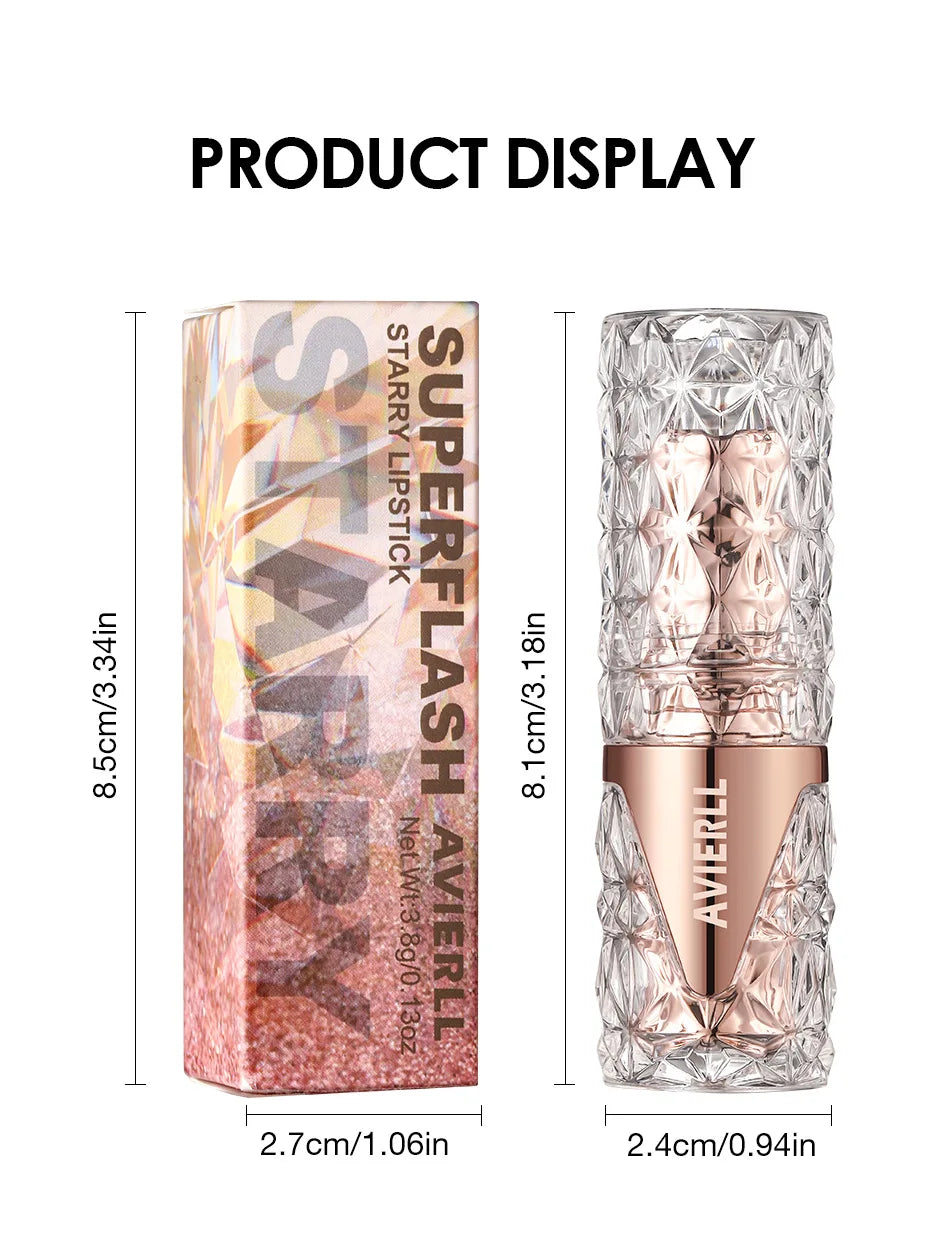 6 Colors 3 in 1 Pearlescent Sparkling Lipstick Matte Glitter Waterproof Long Lasting Pearl Shine Lip Gloss Shimmer Sexy Makeup