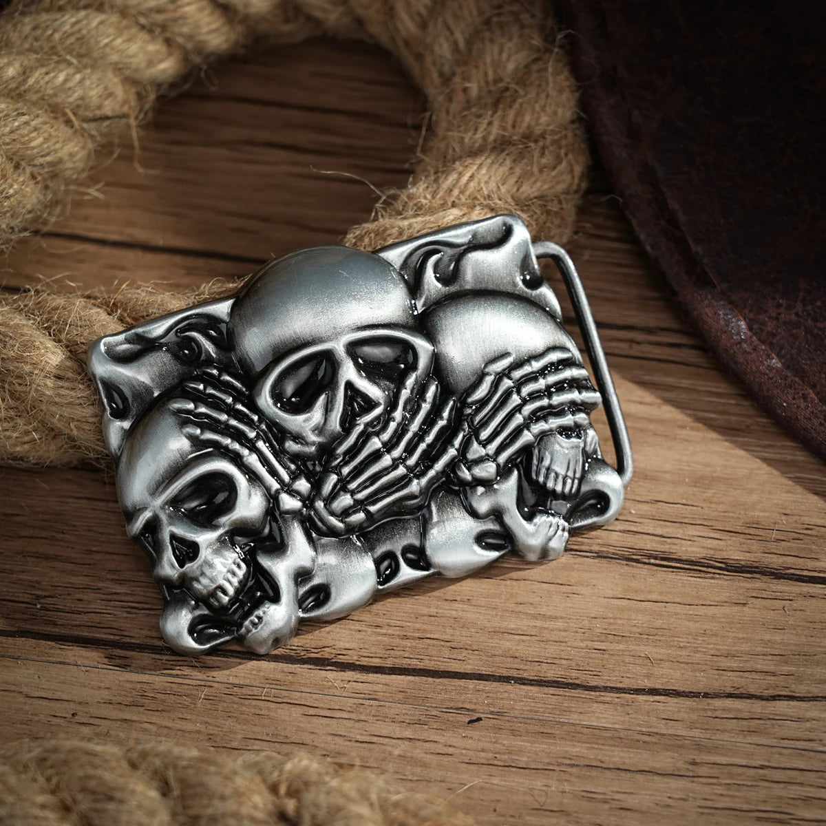 Western Belt Buckle Initial Vintage-Cowboy Rodeo Silver Large Skull Belt Buckle for Men Women