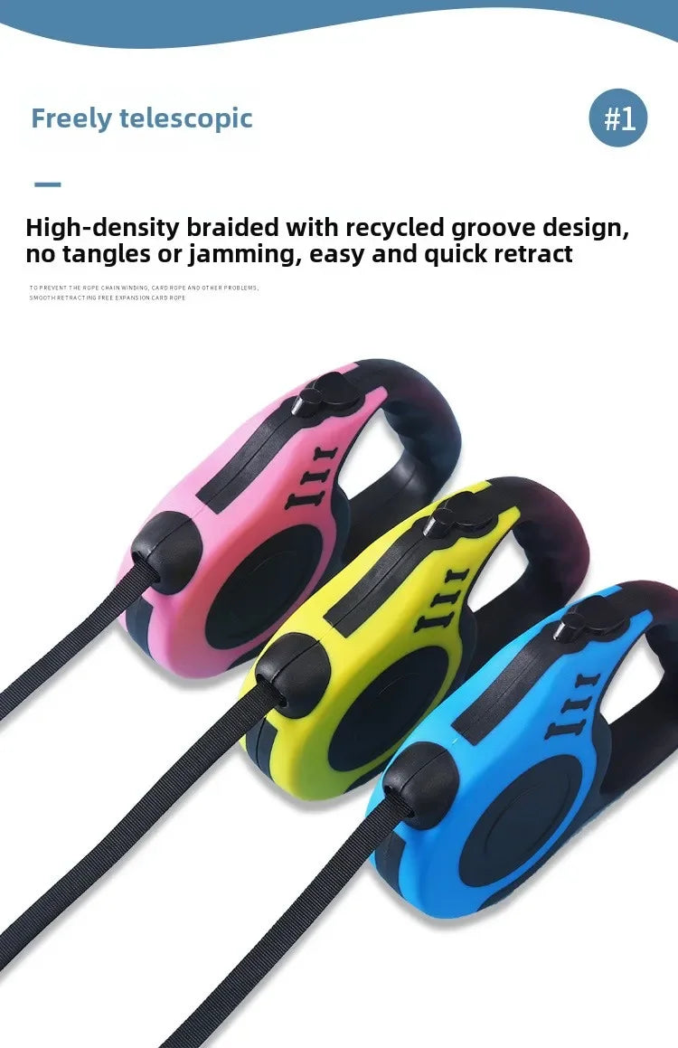 3m 5m Dog Leash Strong Nylon Puppy Lead For Small Medium Large Dogs Cats Automatic Retractable Durable Yorkshire Pet Supplies